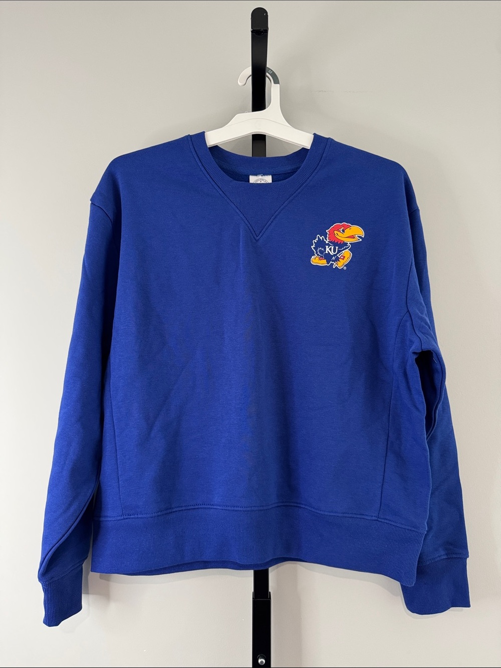 NCAA Kansas Jayhawks Women's Fashion Fleece Sweatshirt Blue New NWT